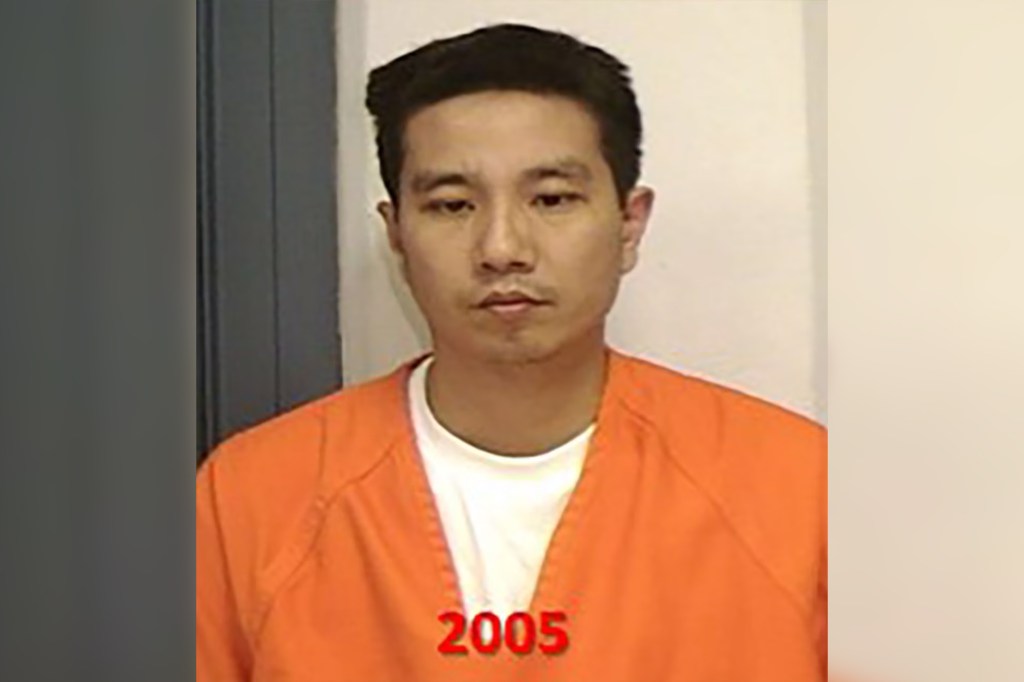 Tuen Kit Lee appears in a 2005 mugshot wearing orange jail garb.