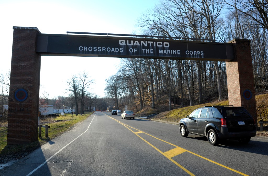 Main gate at Quantico Marine Corps Base