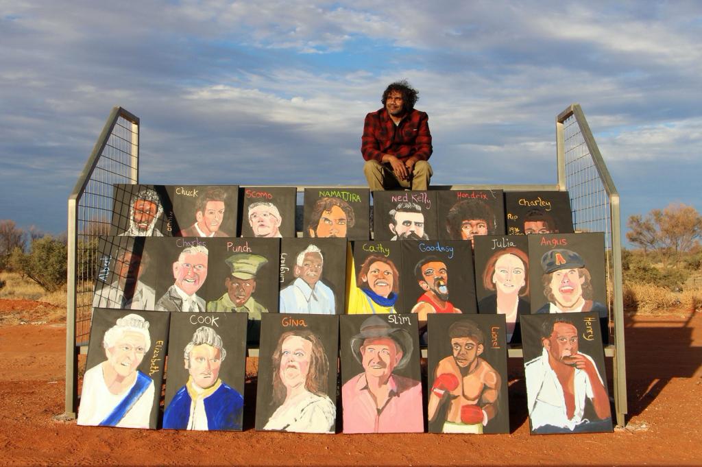 Ms Rinehart’s painting is featured in an exhibition of artist Vincent Namatjira’s work at the National Gallery of Australia which was previously at the Art Gallery of South Australia. 