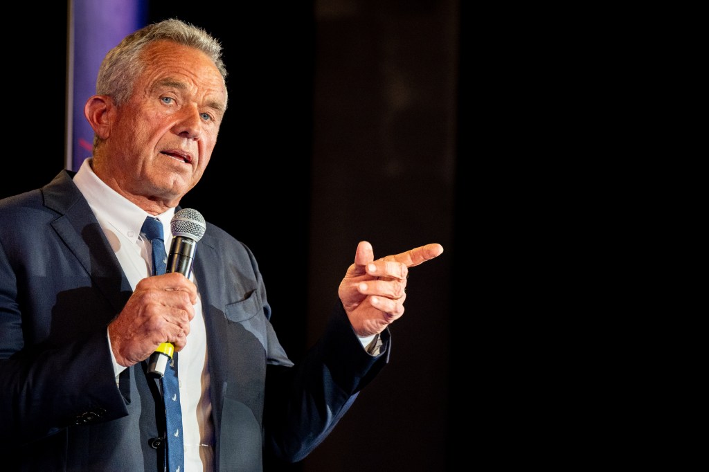 Independent Presidential candidate Robert F. Kennedy Jr. speaks to attendees during a campaign rally at Brazos Hall on May 13, 2024 in Austin, Texas. 