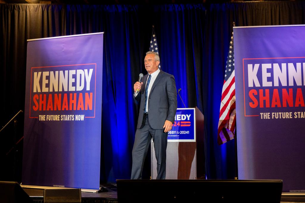 Independent Presidential candidate Robert F. Kennedy Jr. speaks to attendees during a campaign rally at Brazos Hall on May 13, 2024 in Austin, Texas.