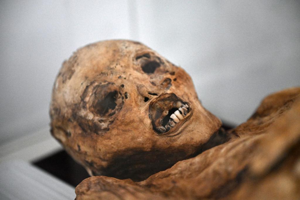 An unidentified mummy at the mausoleum museum.