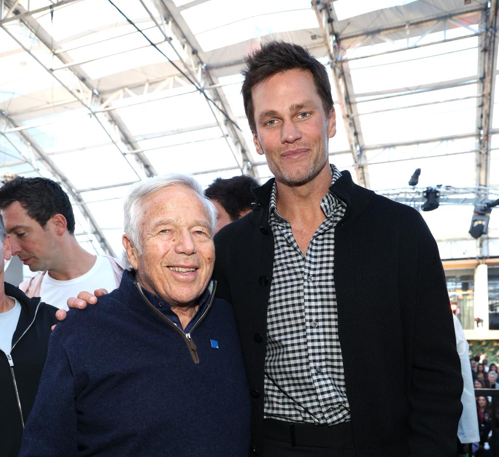 Patriots owner Robert Kraft with Tom Brady in February 2024.