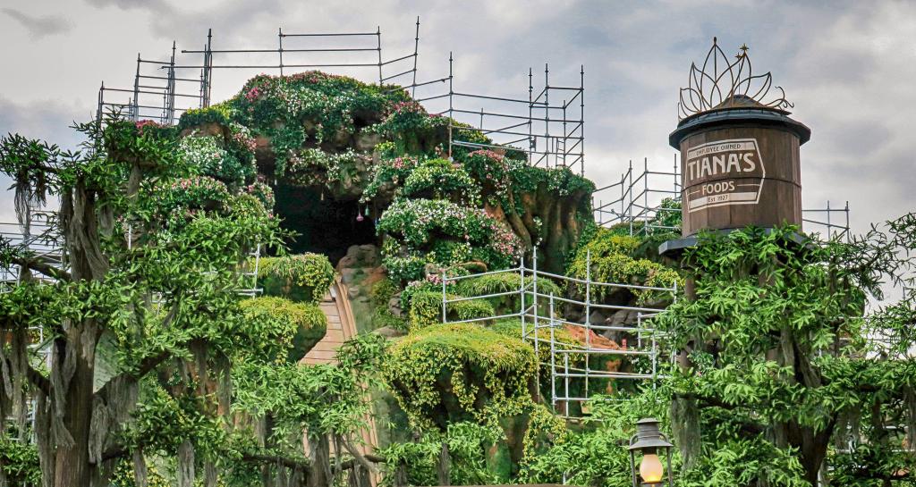 Construction continues at Tiana's Bayou Adventure at the Magic Kingdom at Walt Disney World on Feb. 16, 2024, in Lake Buena Vista, Florida. The renovation of the former Splash Mountain is expected to be completed soon, with the new attraction aiming for an opening in late summer.