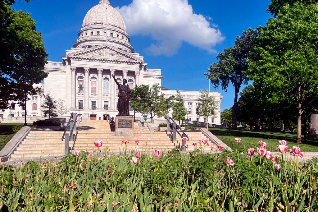 The plants sprouted in a tulip garden outside the Capitol.