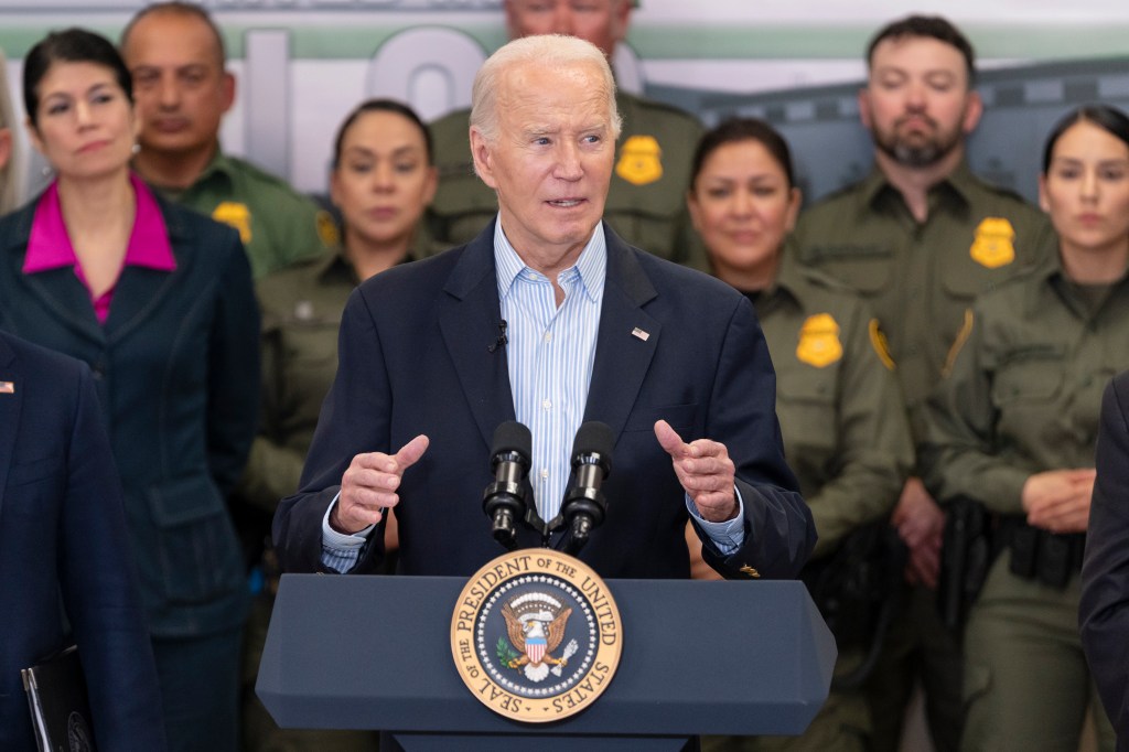 President Joe Biden delivers remarks about immigration and border security on February 29, 2024 in Olmito, Texas.