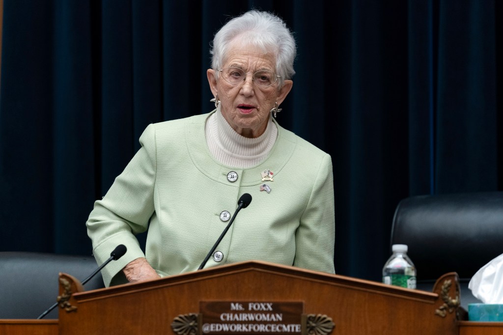 House Education and the Workforce Committee Chair Rep. Virginia Foxx R-N.C., speaks on Capitol Hill in Washington, April 17, 2024.