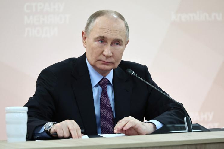 Russian President Vladimir Putin chairing a meeting of the Supervisory Board of the Agency for Strategic Initiatives in Moscow, Russia, on May 22, 2024