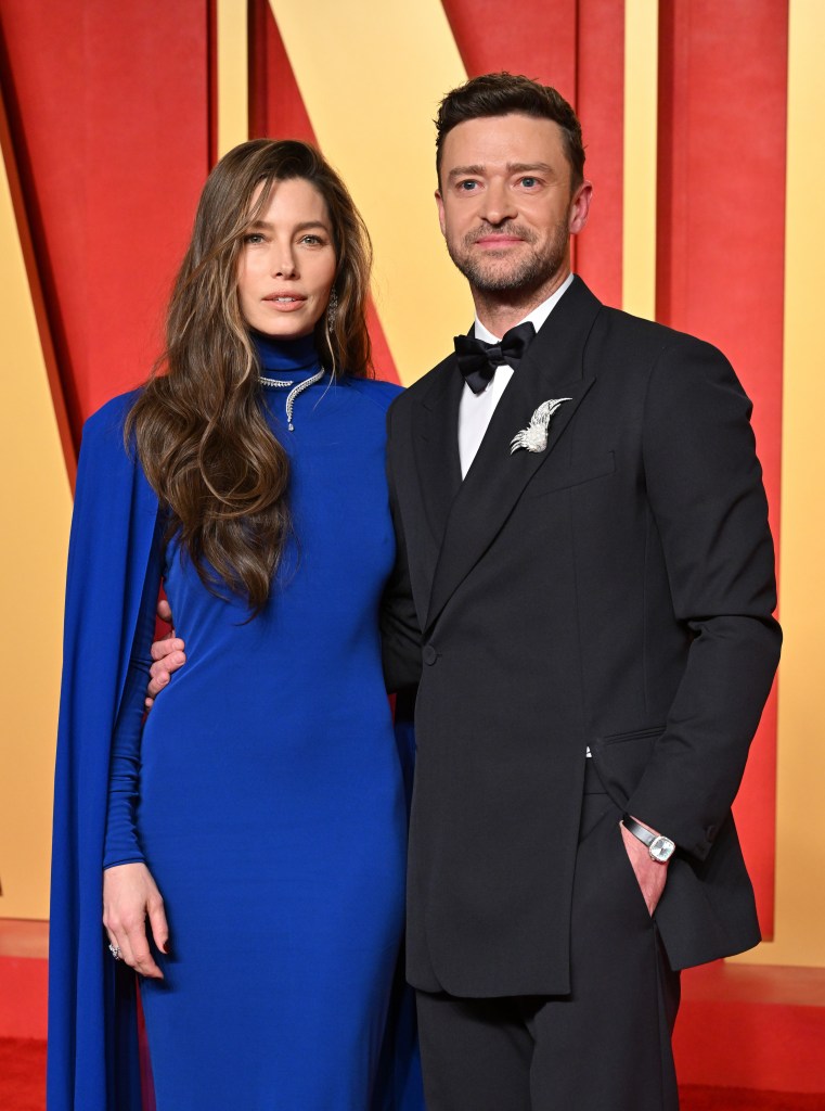 Jessica Biel and Justin Timberlake at the 2024 Vanity Fair Oscar Party