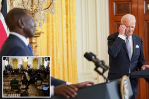 President Joe Biden and Kenyan President William Ruto hold a joint press conference, at the White House, in Washington, U.S., May 23, 2024.