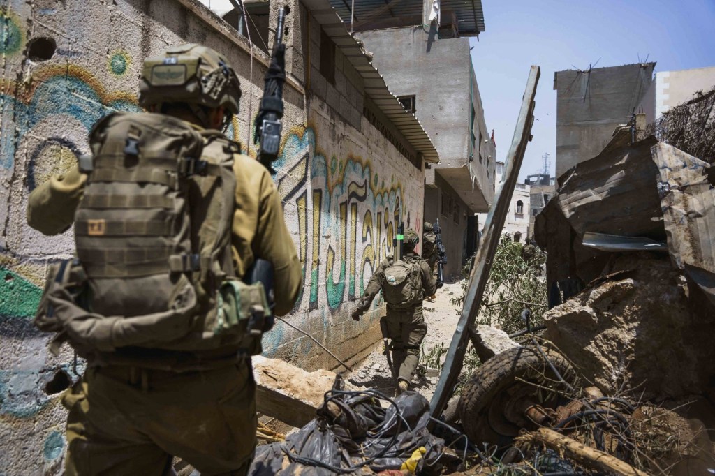 IDF soldiers are seen operating in the Gaza Strip on May 21, 2024.