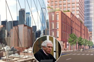 Justice Arthur Engoron and 250 Water St. renderings