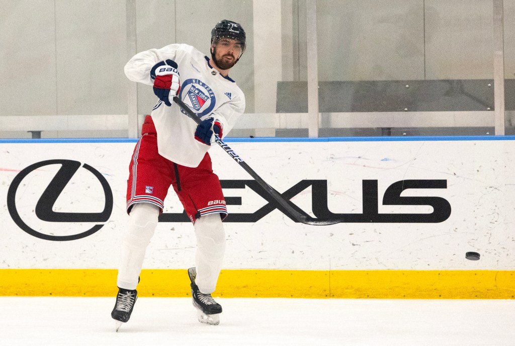 Rangers center Filip Chytil #72, during practice