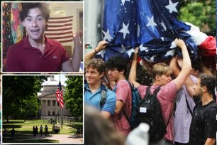 Dan Stompel, one of the University of North Carolina students who protected the American flag from anti-Israel protesters, said the "unwashed Marxist horde" would only get to Old Glory over his dead body.