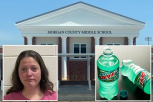 Alexandra “Nicole” Lambert, a Morgan County Middle School teaching assistant, was arrested and canned after a student drank her bottle of vodka thinking it was Mountain Dew.