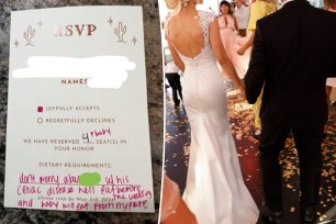 A fuming bride expressed her grievances about a "disrespectful" RSVP form a guest sent her. The family friend added another person to the form without asking the soon-to-be newlyweds.
