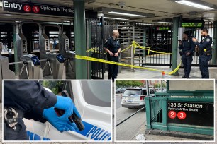 A police officer at a subway station