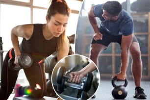 Collage of people lifting weights