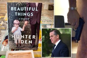 Hunter Biden/ Hunter Biden's book "Beautiful Things: A Memoir/" Hunter Biden naked and holding a gun.