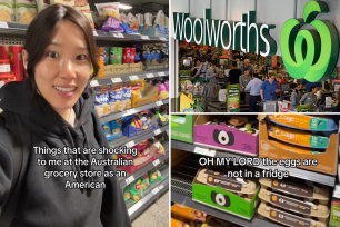 A woman from the US has been left stunned at the differences between Australian and US supermarkets.