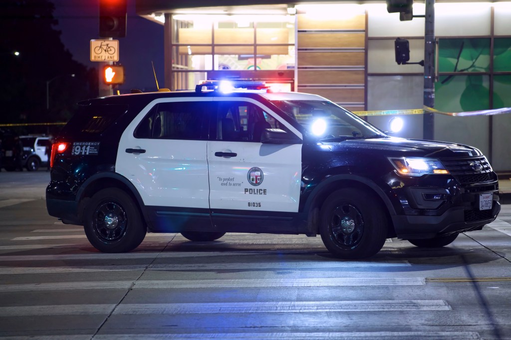 A Los Angeles Police car w