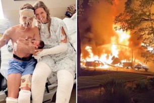 A year after Rachel and Travis Standfest narrowly escaped a house fire, with a pregnant Rachael jumping from a two story window to save herself and her baby, the miracle couple is now expecting a second child this summer.