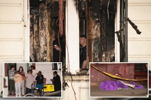 A composite photo of crime scenes involving a Brooklyn arson fire and persons shot