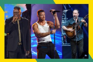 Earth Wind and Fire singer Philip Bailey (L), Imagine Dragons frontman Dan Reynolds and Dave Matthews are headlining at New Jersey's PNC Bank Arts Center in summer 2024.