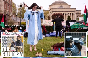 A woman in a graduation gown