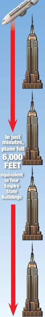 The aircraft plunged over 6,000 feet in altitude