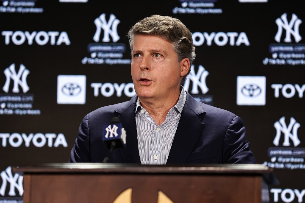 Yankees principal owner Hal Steinbrenner speaks during a press conference at Yankee Stadium on December 21, 2022 in Bronx, New York.
