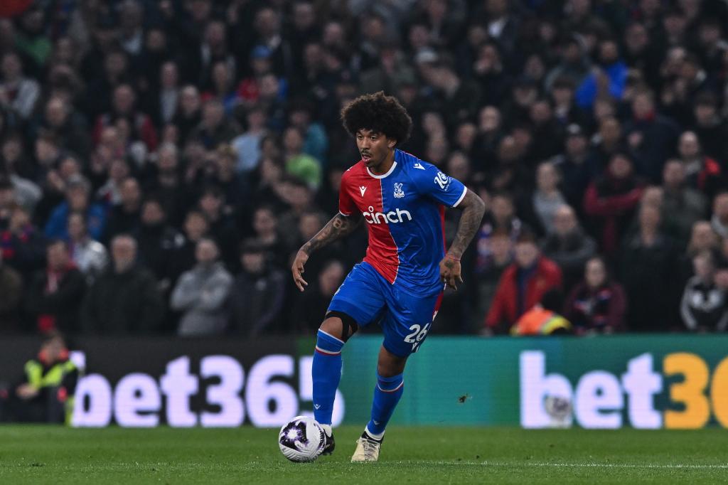 Chris Richards of Crystal Palace during the Premier League match between Crystal Palace and Manchester United at Selhurst Park on May 6, 2024 in London, United Kingdom.