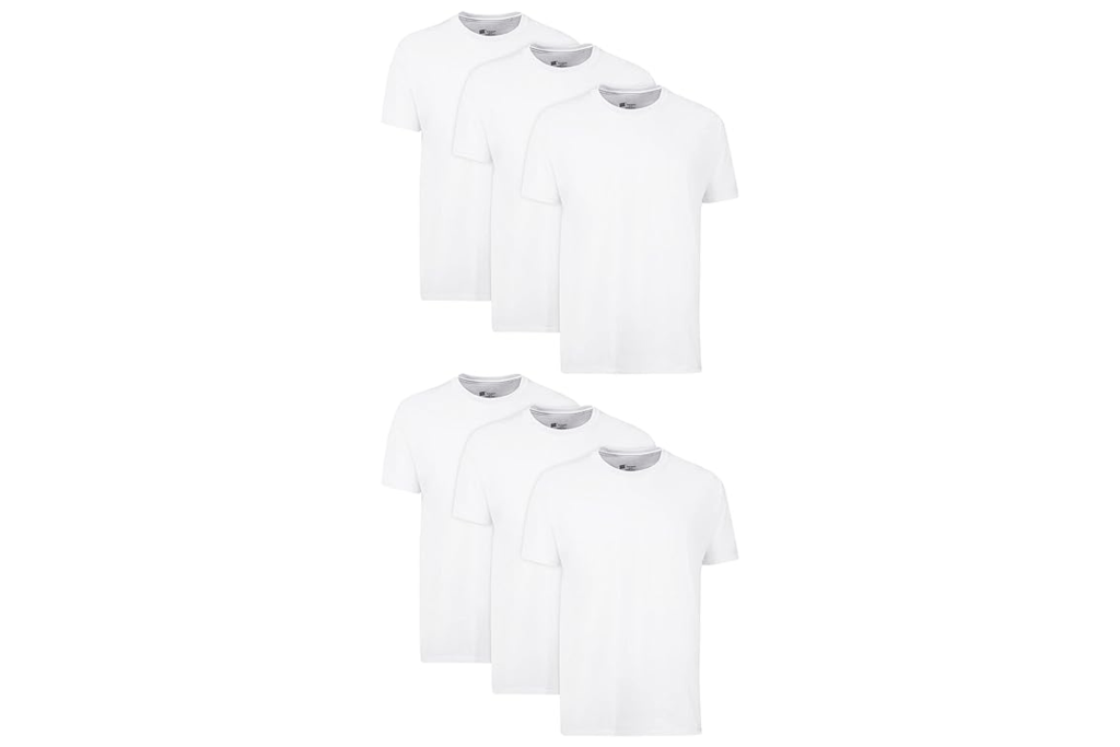 Hanes Cotton Moisture-Wicking Crew Tee Undershirts (6-Pack)