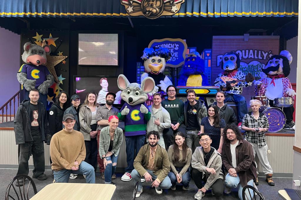 A group of remote workers spent a day toiling at an unusual location: a local Chuck E. Cheese franchise.