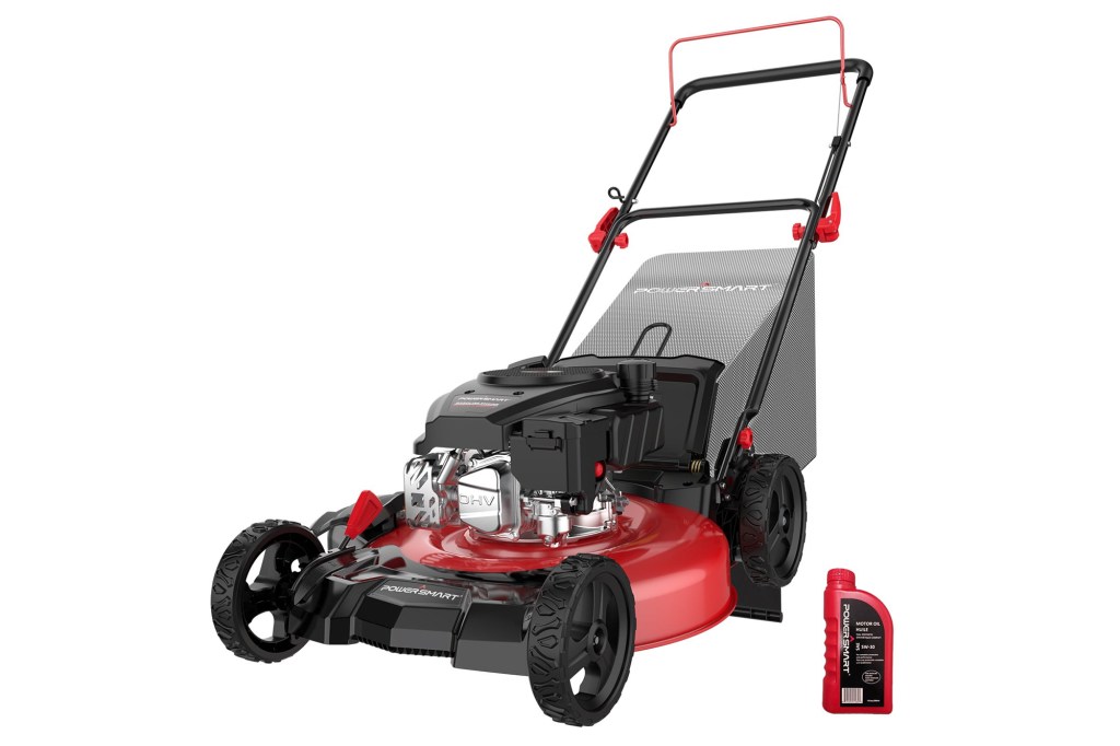 PowerSmart Gas Push Lawn Mower Powered 21-inch 3-in-1 with 144cc Engine, 6-position Height Adjustment