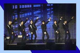NCT Dream dances in unison.