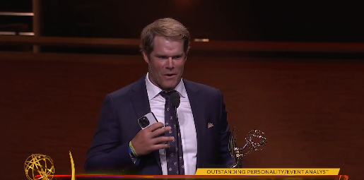 Greg Olsen accepts his award.