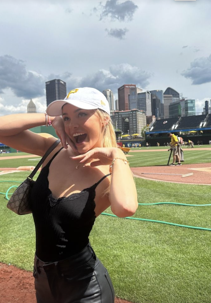 Livvy Dunne took in the game in Pittsburgh.