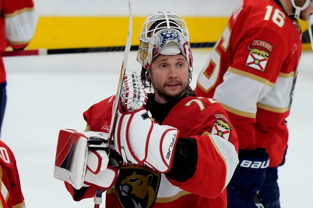 Panthers goalie Sergei Bobrovsky's numbers are similar to Igor Shesterkin's.