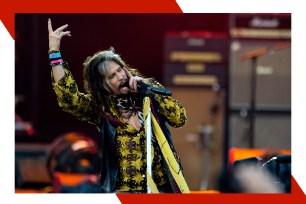 Aerosmith frontman Steven Tyler rocks out in concert.