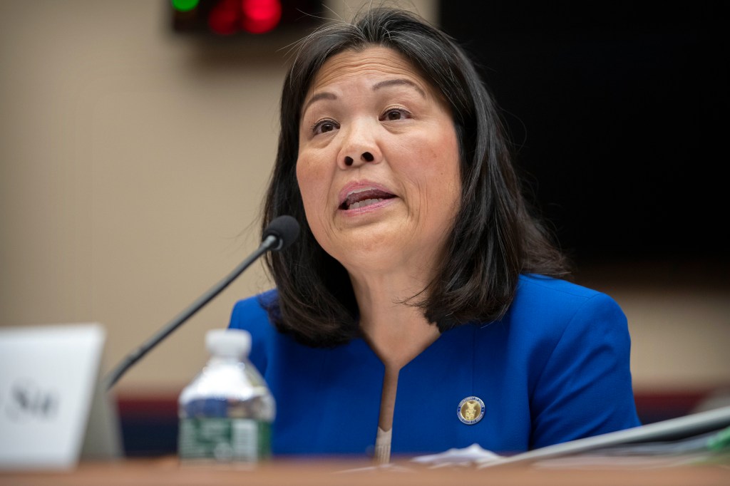 Acting Secretary of Labor Julie Su speaks during a hearing of the House Committee on Education and the Workforce on Capitol Hill, Wednesday, May 1, 2024, in Washington.