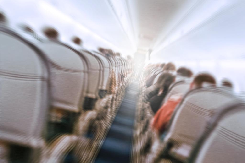 A stock photo of a plane during turbulence.