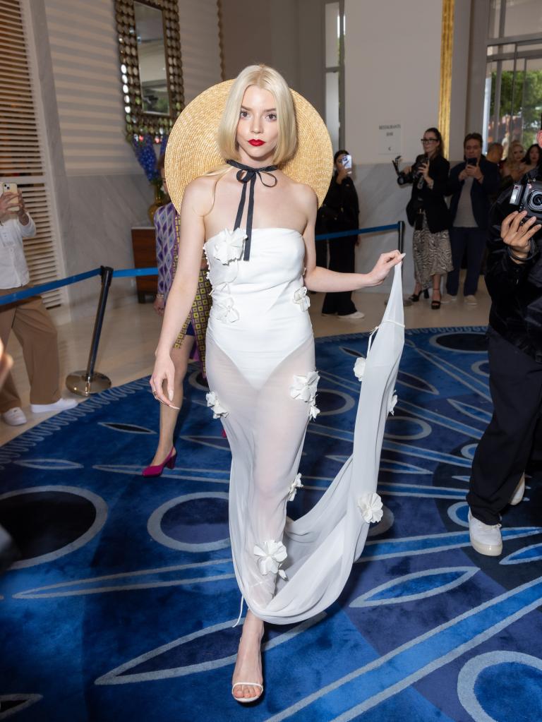 Anya Taylor-Joy, 28, in a Jacquemus bridal gown at the Cannes Film Festival.