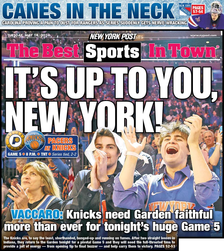 The back cover of the New York Post on May 14, 2024