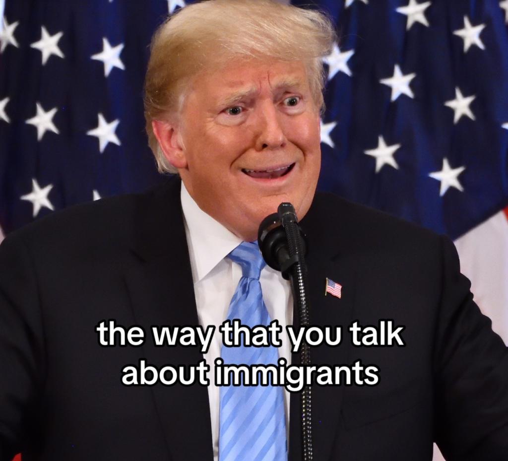 Trump's views on immigration is also mentioned in the diss track post.