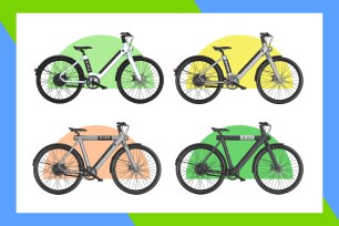 A collage of bicycles