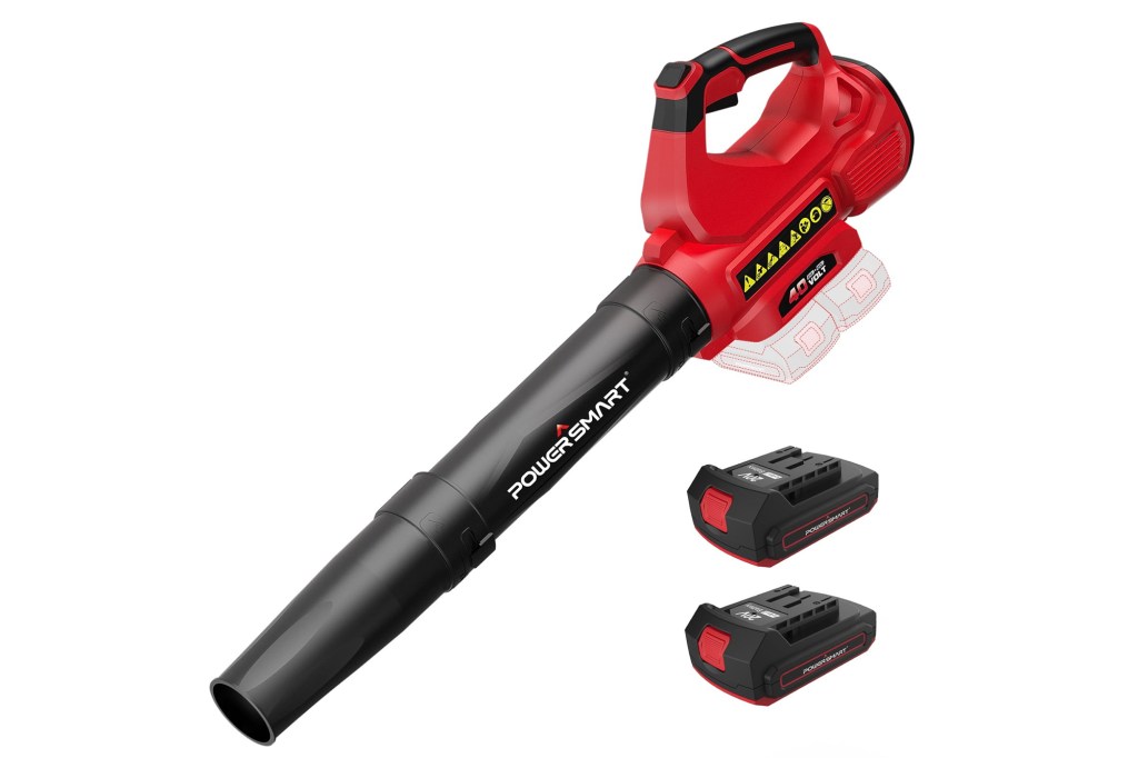 PowerSmart 40V (2 X 20V) 450CFM 130MPH Cordless Leaf Blower, 2x2.0Ah Batteries and Chargers Included