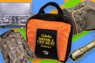 A group of survival and camping items