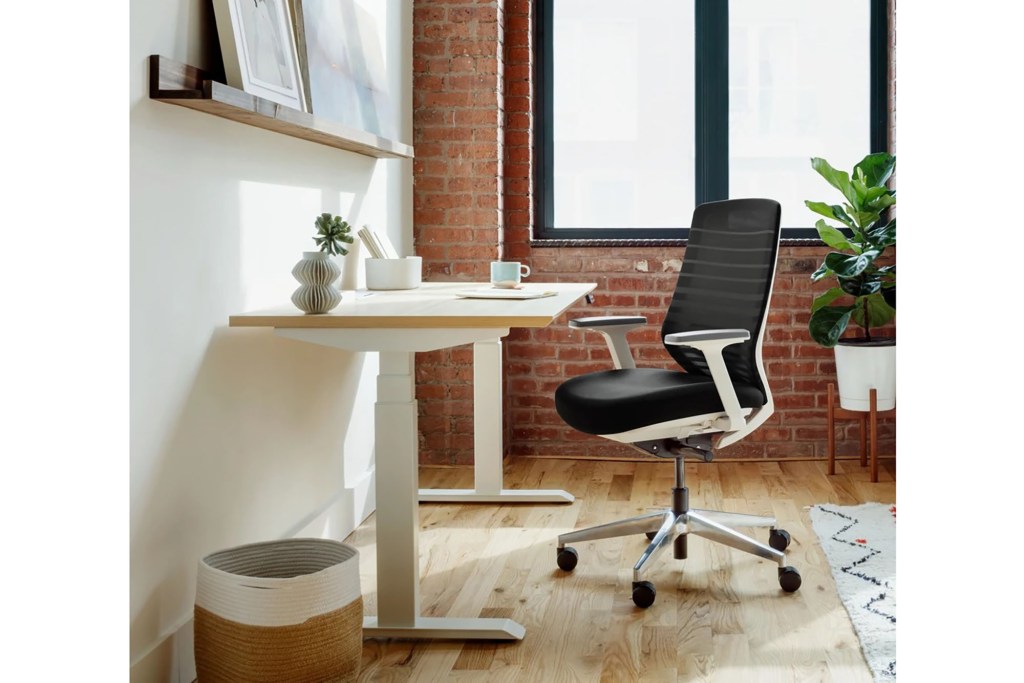 A chair next to a desk