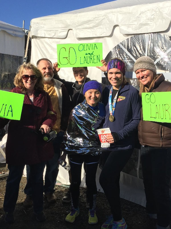 Witherite's family supports her at a race.